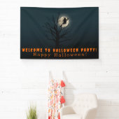 Halloween-Wünsche Hexenmond Baum Banner (InSitu)
