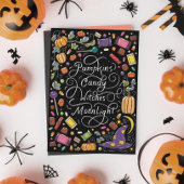 Halloween-Wünsche mit Handschrift Feiertagskarte