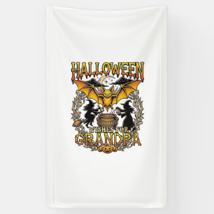 Halloween-Wünsche Opa Fledermaus Hexen Kessel_1 Banner
