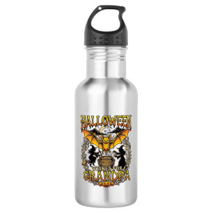 Halloween-Wünsche Opa Fledermaus Hexen-Kessel_1 Edelstahlflasche