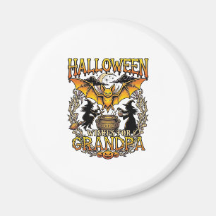 Halloween-Wünsche Opa Fledermaus Hexen-Kessel_1 Magnet