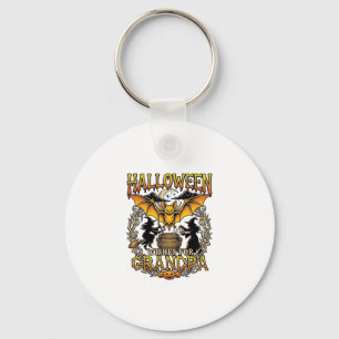 Halloween-Wünsche Opa Fledermaus Hexen Kessel_1 Schlüsselanhänger