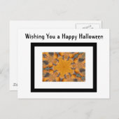 Halloween wünschOrange Pumpkin Kaleidoscope Black Postkarte (Vorne/Hinten)