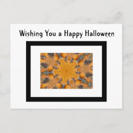 Halloween wünschOrange Pumpkin Kaleidoscope Black Postkarte
