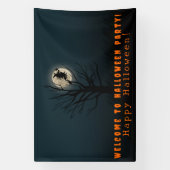 Halloween wünscht Hexenmondbaum Banner (Vertikal)