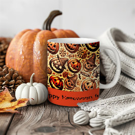 Halloween wünscht orange-braun kaffeetasse