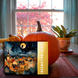 Halloween wünscht sich mit Aquarelltonretro Folien Feiertagspostkarte