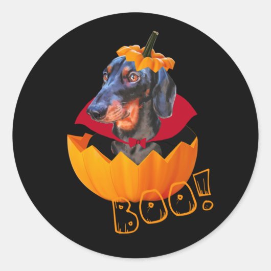Halloween-Wurstkürbis Runder Aufkleber (Vorderseite)