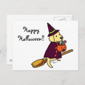 Halloween Yellow Labrador Cartoon 1 Postkarte (Vorne/Hinten)