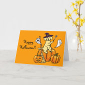 Halloween Yellow Labrador Cartoon 2 Karte (Gelbe Blume)