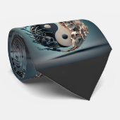 Halloween YinYang Skeleton Art Krawatte (Gerollt)