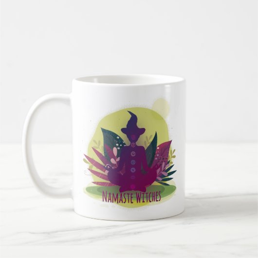 Halloween Yoga Namaste Hexen Kaffeetasse (Links)