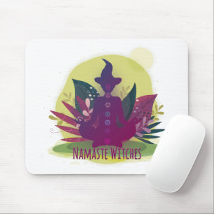Halloween Yoga Namaste Hexen Mousepad