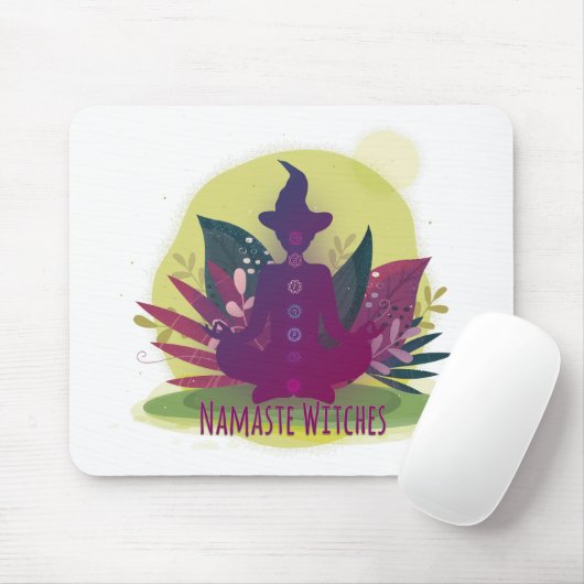 Halloween Yoga Namaste Hexen Mousepad (Mit Mouse)