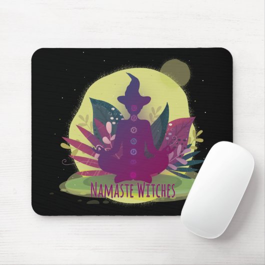 Halloween Yoga Namaste Hexen Mousepad (Mit Mouse)