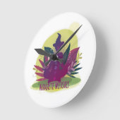 Halloween Yoga Namaste Hexen Runde Wanduhr (Winkel)