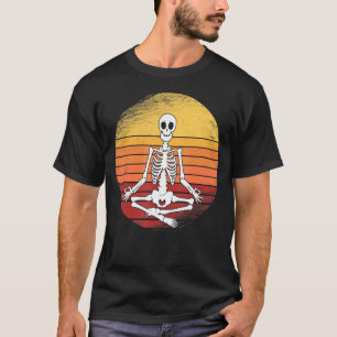 Halloween Yoga Skelett Vintage Skelett T-Shirt