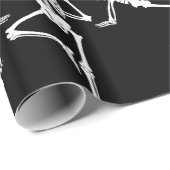 Halloween yoga skeletts schwarz geschenkpapier (Rolleneckpunkt)