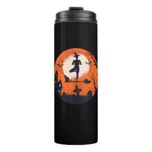 Halloween Yoga Witch Cat Boy Girl Men Women Thermosbecher