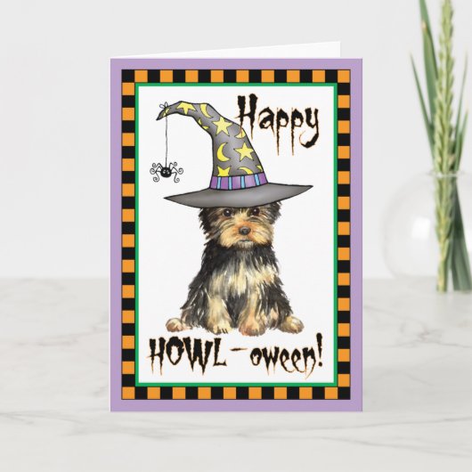 Halloween Yorkie Karte (Vorderseite)