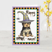 Halloween Yorkie Karte (Gelbe Blume)