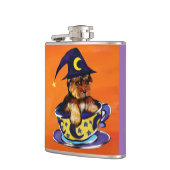 Halloween Yorkie Poo Flachmann (Links)