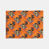 Halloween Yorkie Poo Fleecedecke (Vorderseite (Horizontal))