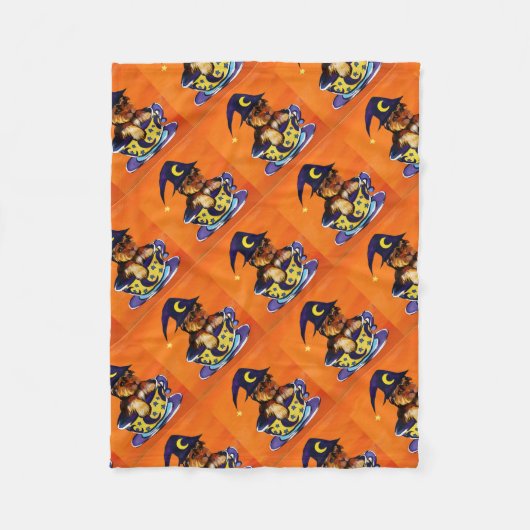 Halloween Yorkie Poo Fleecedecke (Vorderseite)
