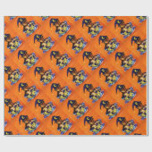 Halloween Yorkie Poo Geschenkpapier (Flach)