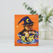 Halloween Yorkie Poo Postkarte (Stehend Vorderseite)