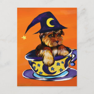 Halloween Yorkie Poo Postkarte