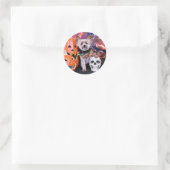 Halloween - Yorkie - Vinnie Runder Aufkleber (Tasche)
