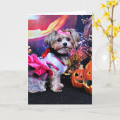 Halloween - Yorkie - Zoey Karte (Gelbe Blume)