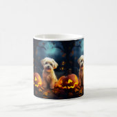 Halloween Yorkipoo mit Pumpkins Beängstigend Kaffeetasse (Mittel)