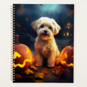 Halloween Yorkipoo mit Pumpkins Beängstigend Planer (Vorderseite)