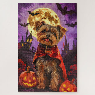 Halloween Yorkipoo Vampire Pumpkins Beängstigend Puzzle