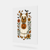 Halloween Yorkshire Terrier Blume Halloween Acrylschild (Winkel)