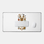 Halloween Yorkshire Terrier Blume Halloween Schreibtischunterlage (Tastatur & Maus)