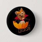 Halloween Yorkshire Terrier-Hundekürbis Button (Vorderseite)