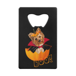 Halloween Yorkshire Terrier-Hundekürbis Geldbeutel Flaschenöffner