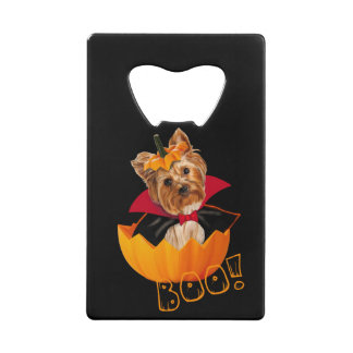 Halloween Yorkshire Terrier-Hundekürbis Geldbeutel Flaschenöffner