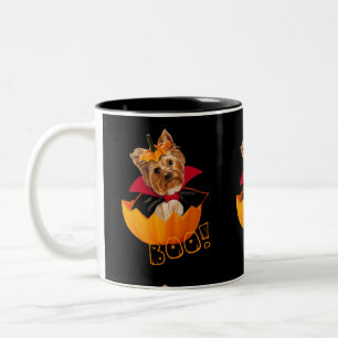 Halloween Yorkshire Terrier Kürbis Zweifarbige Tasse