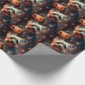 Halloween Yorkshire Terrier mit Pumpkins Beängstig Geschenkpapier (Ecke)