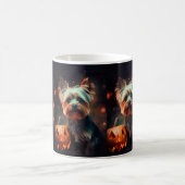 Halloween Yorkshire Terrier mit Pumpkins Beängstig Kaffeetasse (Mittel)