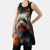 Halloween Yorkshire Terrier mit Pumpkins Beängstig Schürze (InSitu)