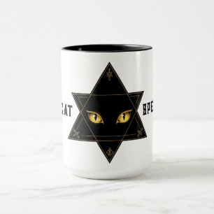Halloween-Zauber der Black Cat Pentagram Tasse