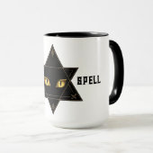 Halloween-Zauber der Black Cat Pentagram Tasse (VorderseiteRechts)