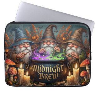 Halloween-Zauberer-Gnome-Mitternachts-Bräu-Kessel Laptopschutzhülle