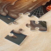 Halloween-Zauberer-Gnome-Mitternachts-Bräu-Kessel Puzzle (Seite)