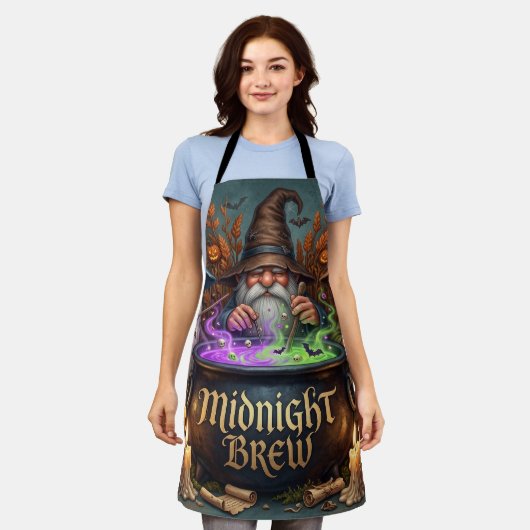 Halloween-Zauberer-Gnome-Mitternachts-Bräu-Kessel Schürze (Getragen)